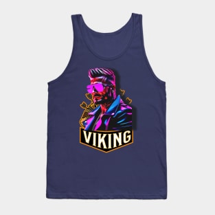 Viking logo style design with cool dude wearing shades and arrows sticking out of him Tank Top